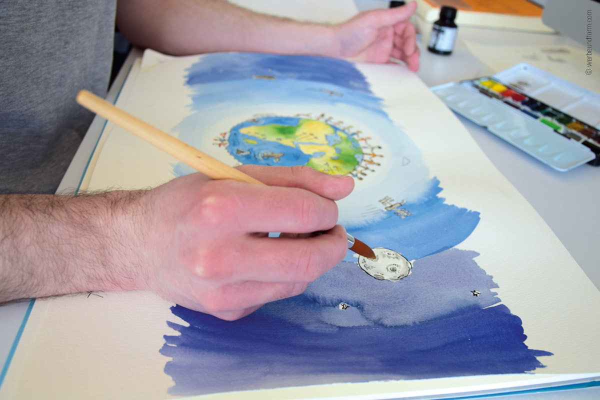 Illustration, Aquarellzeichnungen, Handzeichnungen | Kunde: Julia H. Picciolo | © Konzeption & Design: WERBE&form, Werbeagentur in Vorarlberg