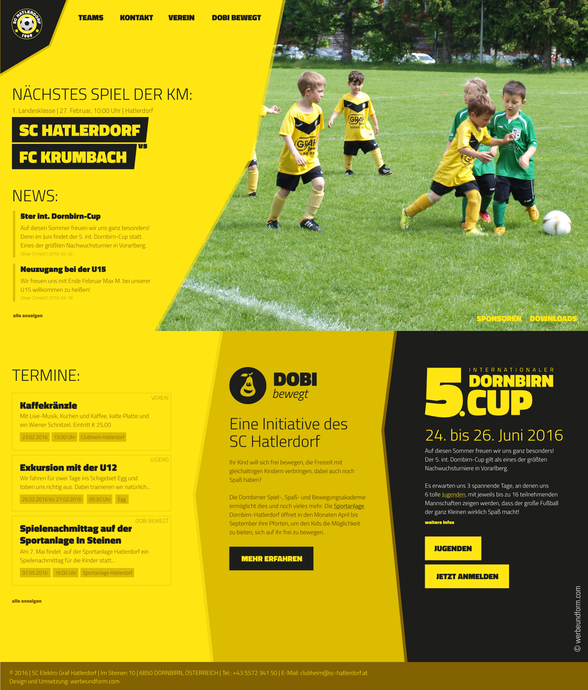 Web- und Responsive-Design der Website, Inhouse Programmierung des Front-End und CMS-Programmierung | Kunde: SC GRAF ELEKTRO HATLERDORF | © Konzeption & Design: WERBE&form, Werbeagentur in Vorarlberg