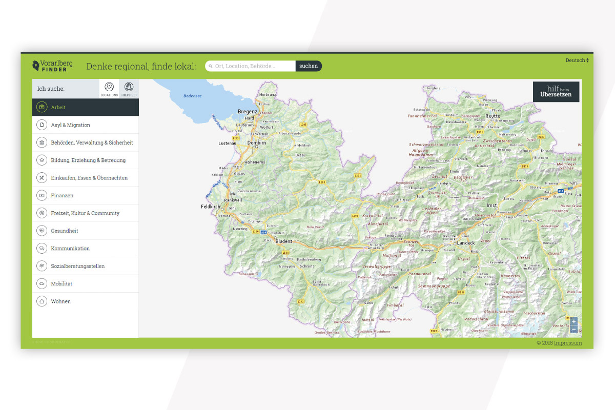 Webplattform Vorarlbger Finder | © Konzeption, Design und Programmierung: WERBE&form, Werbeagentur in Vorarlberg