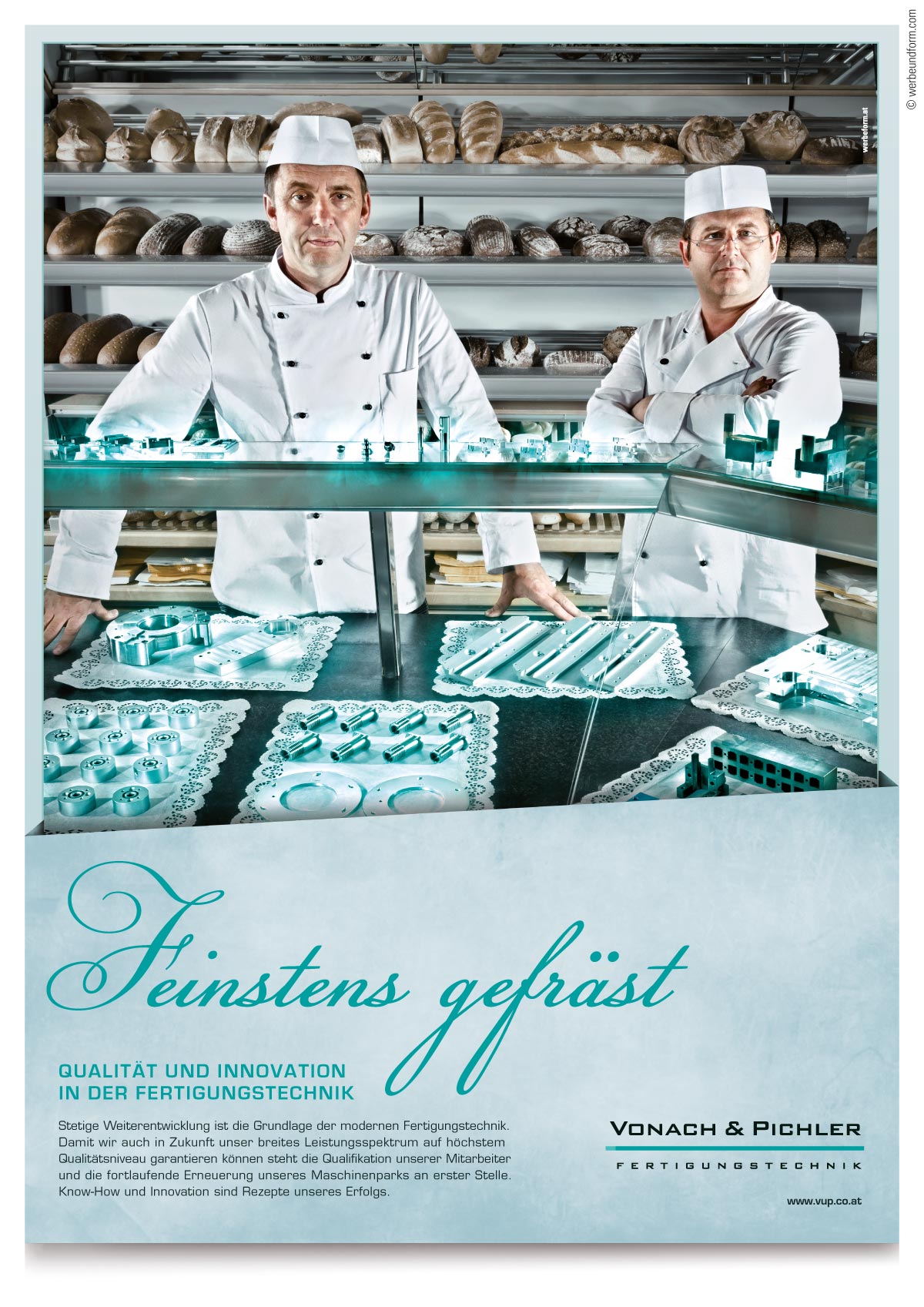 Image-Kampagne für den Metallfertigungs-Betrieb / Sujet 02 | Kunde: VONACH&PICHLER GMBH | © Konzeption & Design: WERBE&form, Werbeagentur in Vorarlberg