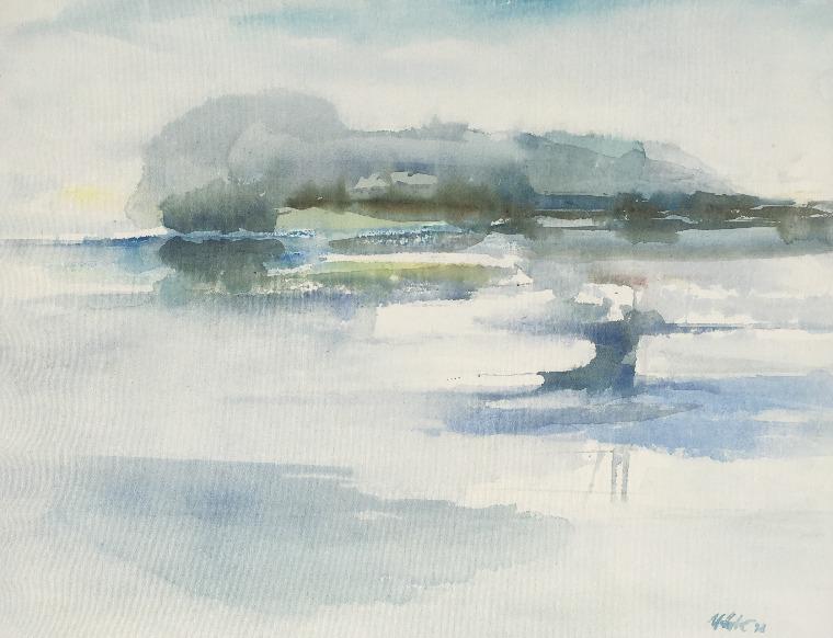 Lago di Trasimeno Aquarell auf Leinwand | 1998 | Lothar Märk