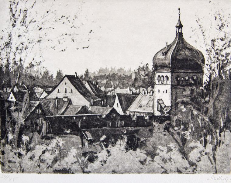 Bregenz Oberstadt mit Martinsturm | 1987 | Lothar Märk